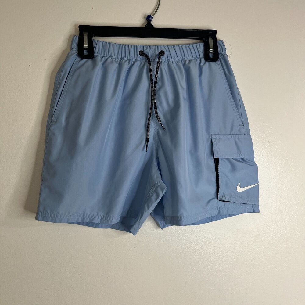 Nike Men Dri-Fit Swim Packable Cargo Volley 4-inch Swim Shorts Blue Sz S NWOT